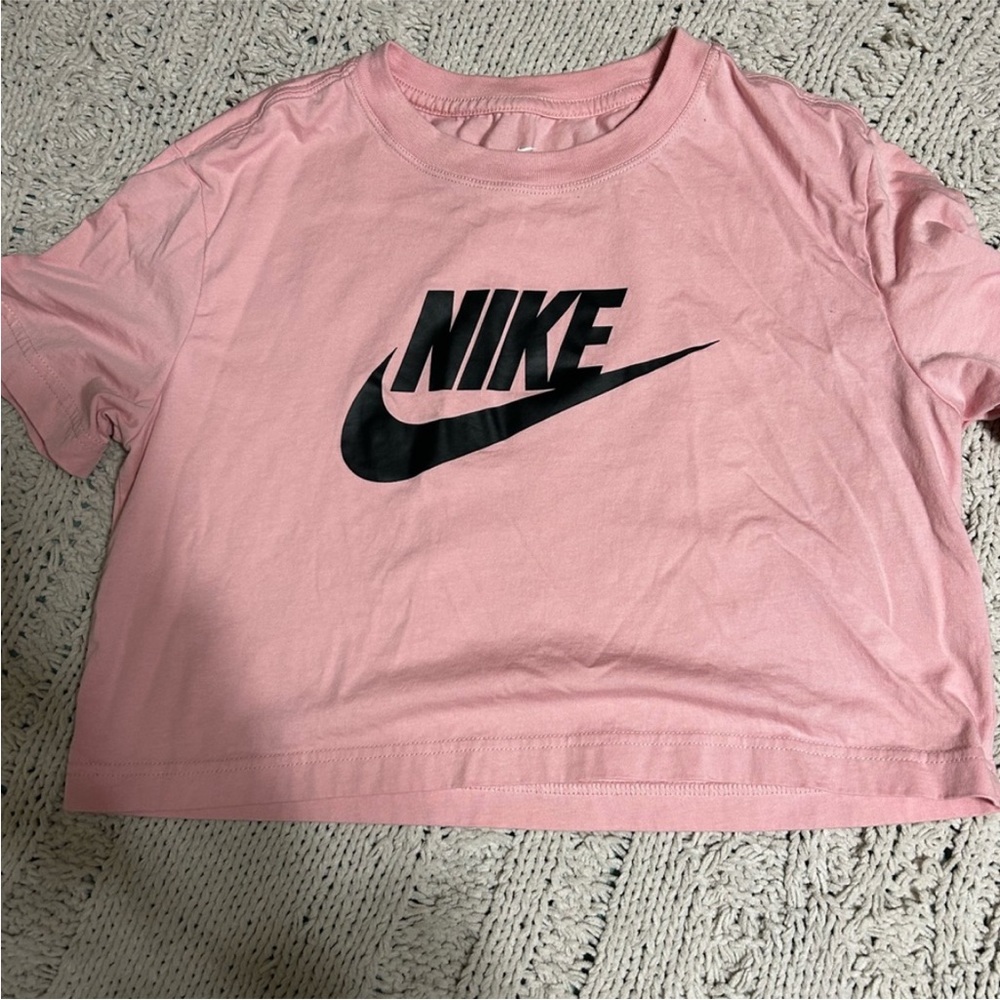 Nike Pink Cropped Logo T-Shirt